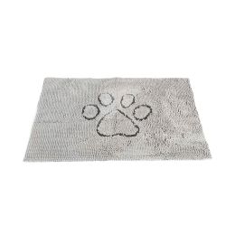 DGS Pet Products Dirty Dog Door Mat Small Mocha Brown 23" x 16" x 2" (Color: Silver Grey, size: small)